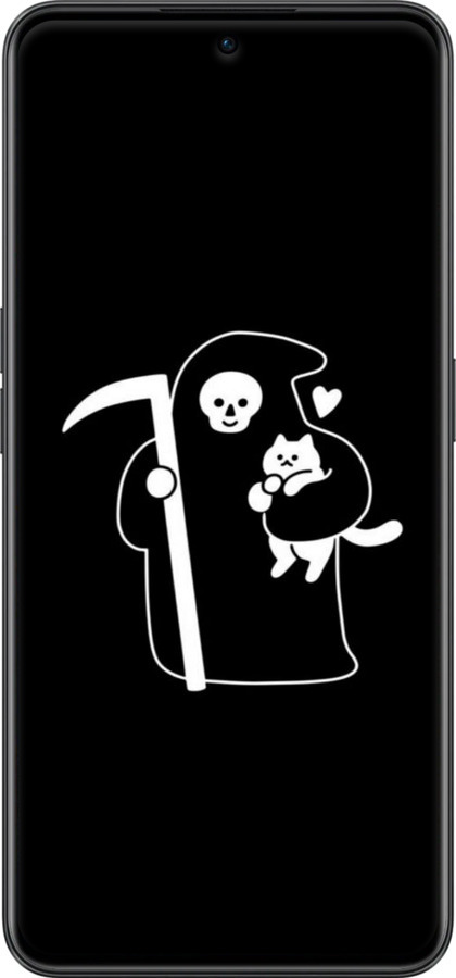 Силіконовий чехол Мінімалістичний арт: смерть та кішка для OnePlus Ace - 6529u-2953 изображение 
