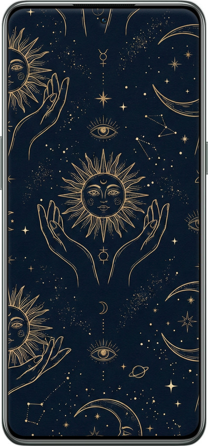 TPU чехол Celestial Harmony: Sun & Moon Gold Mystic Pattern для OnePlus 10T - 6778b-2647 изображение 