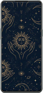 Силиконовый чехол Celestial Harmony: Sun & Moon Gold Mystic Pattern для OnePlus 10T - 6778u-2647 изображение 