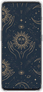 Силикон с усиленными углами чехол Celestial Harmony: Sun & Moon Gold Mystic Pattern для OnePlus 11 - 6778sp-2940 изображение 