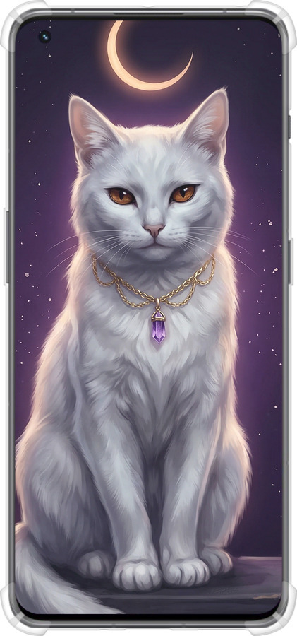 Силіконовий протиударний с посиленими кутами чехол Mystic White Cat Gothic Dark Purple Gold для OnePlus 11 - 6805sp-2940 изображение 