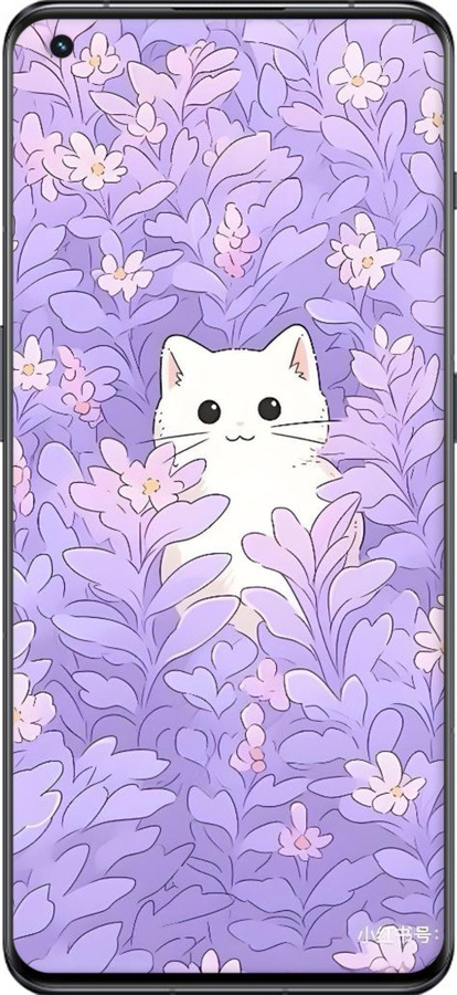 Силиконовый чехол Котик в цветах для OnePlus 11 - 6390u-2940 изображение 