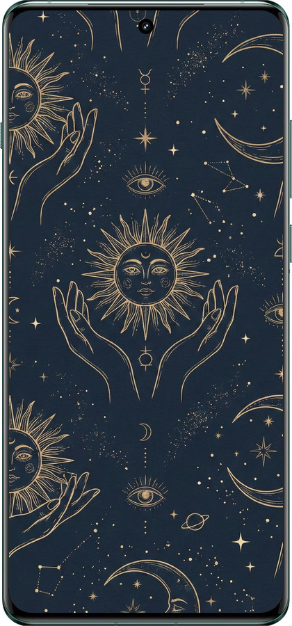 Силіконовий чехол Celestial Harmony: Sun & Moon Gold Mystic Pattern для OnePlus 12 5G - 6778u-3615 изображение 