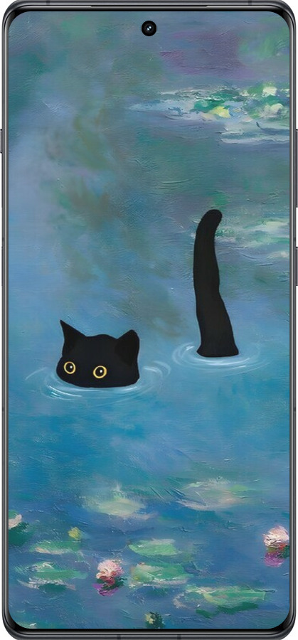 TPU чехол С изображением кота и водяной лилии Monet для OnePlus 12R - 6519b-3658 изображение 