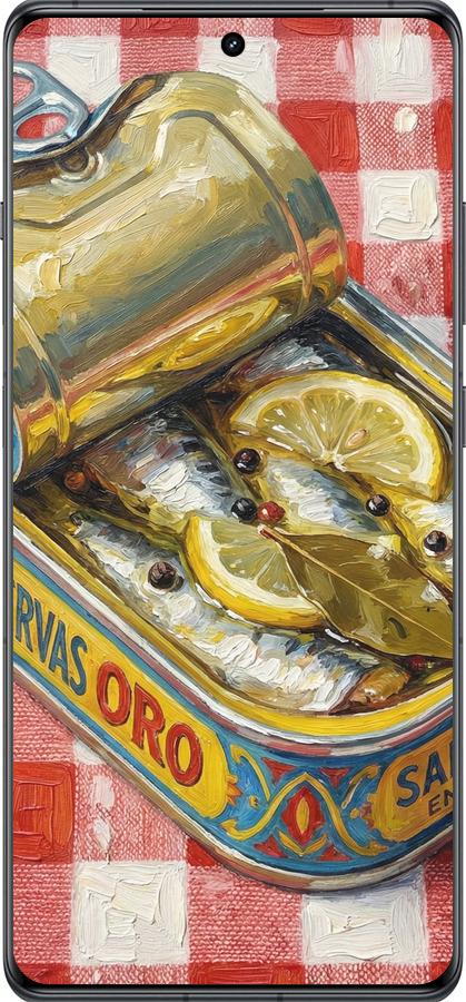 Силиконовый чехол Vintage Sardine Tin Phone для OnePlus 12R - 6772u-3658 изображение 