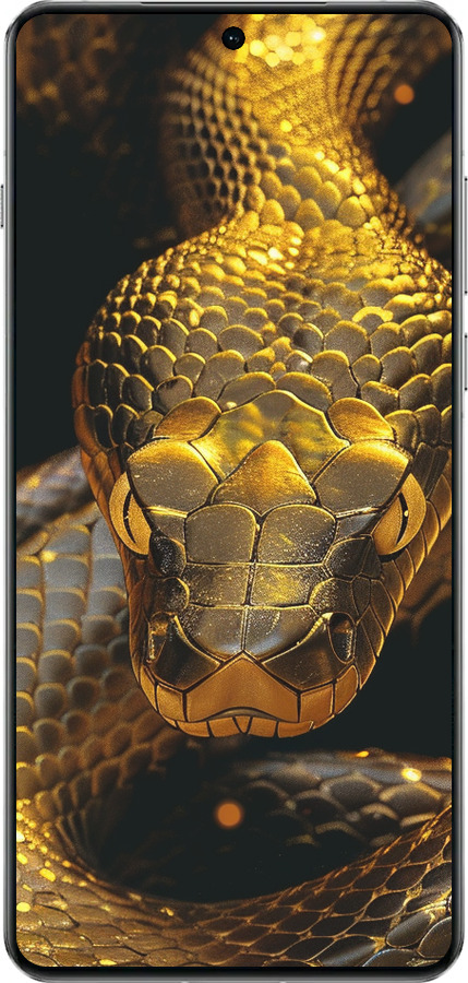 TPU чехол Golden snake для OnePlus 13 5G - 6072b-3875 изображение 