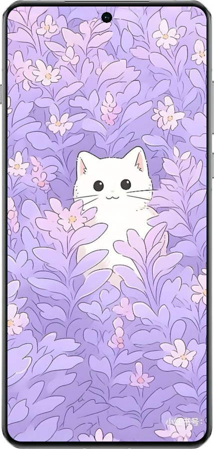 TPU чехол Котик в цветах для OnePlus 13 5G - 6390b-3875 изображение 