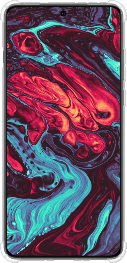 Силикон с усиленными углами чехол Синяя красная абстакция для OnePlus 13 5G - 5339sp-3875 изображение 