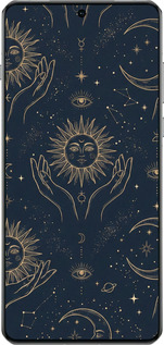 Силиконовый чехол Celestial Harmony: Sun & Moon Gold Mystic Pattern для OnePlus 13 5G - 6778u-3875 изображение 