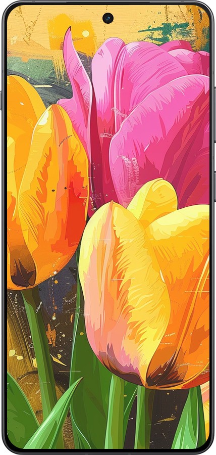 TPU чехол Нарисованные тюльпаны для OnePlus 13R 5G - 5990b-3922 изображение 