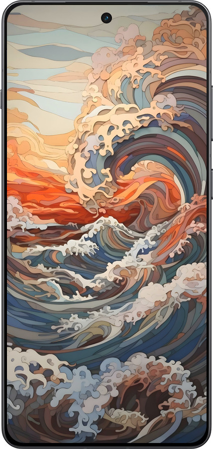 TPU чехол Арт волны для OnePlus 13R 5G - 6324b-3922 изображение 