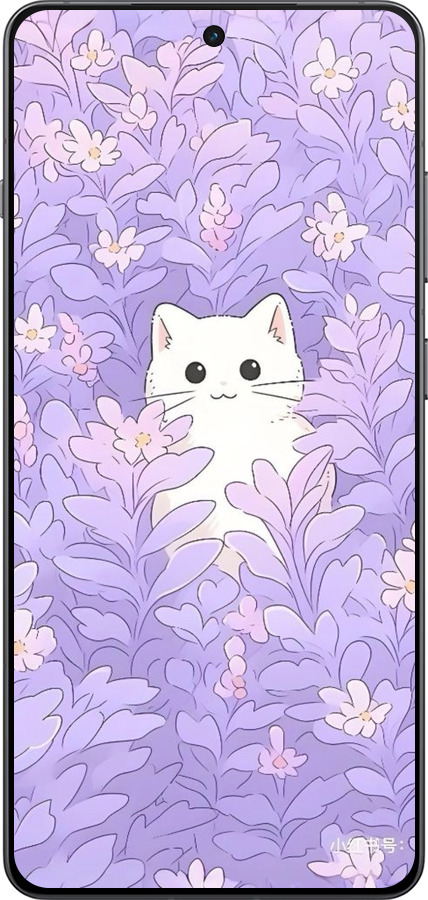 TPU чехол Котик в цветах для OnePlus Ace 5 Pro - 6390b-3934 изображение 