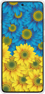 Силикон с усиленными углами чехол Жёлто-голубые цветы для OnePlus Ace 5 - 1048sp-4087 изображение 