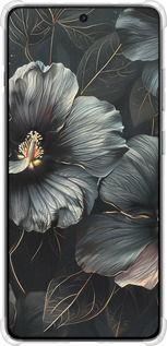 Силикон с усиленными углами чехол Черные цветы для OnePlus Ace 5 - 6031sp-4087 изображение 