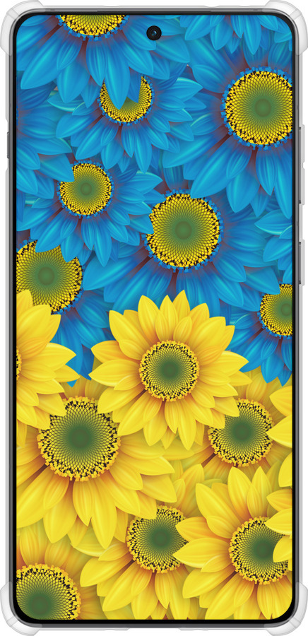 Силикон с усиленными углами чехол Жёлто-голубые цветы для OnePlus Ace 5 - 1048sp-4087 изображение 