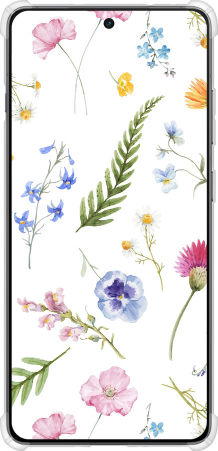 Силикон с усиленными углами чехол Цветочный фон v2 для OnePlus Ace 5 - 5472sp-4087 изображение 