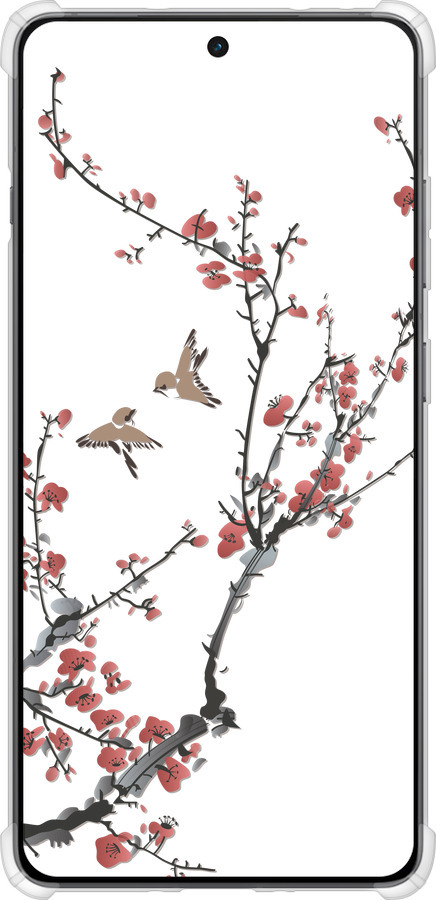 Силикон с усиленными углами чехол Сакура v2 для OnePlus Ace 5 - 5538sp-4087 изображение 