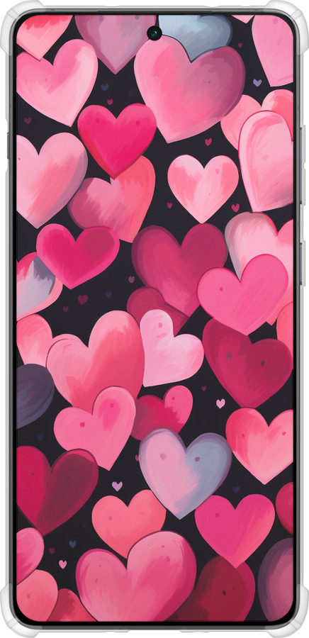 Силикон с усиленными углами чехол Сердечки 4 для OnePlus Ace 5 - 5662sp-4087 изображение 