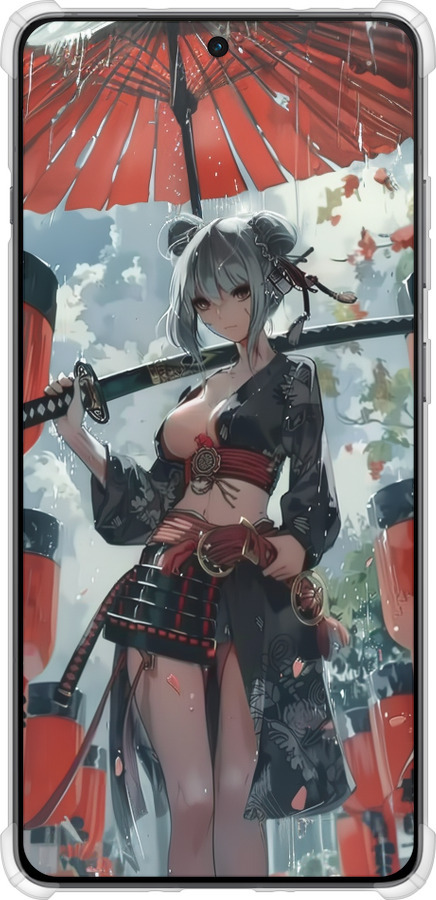 Силикон с усиленными углами чехол Гейша-воин для OnePlus Ace 5 - 6124sp-4087 изображение 
