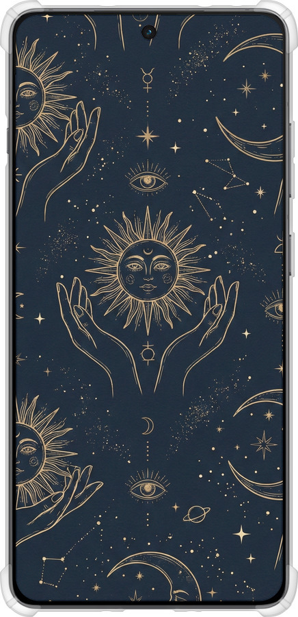 Силикон с усиленными углами чехол Celestial Harmony: Sun & Moon Gold Mystic Pattern для OnePlus Ace 5 - 6778sp-4087 изображение 