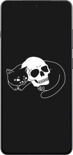 Силіконовий чехол Із зображенням кота та черепа для OnePlus 13R 5G - 6491u-3922 изображение 