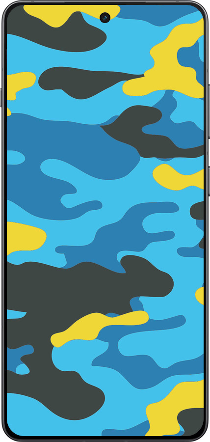 Силиконовый чехол Желто-голубой камуфляж для OnePlus Ace 5 - 1084u-4087 изображение 