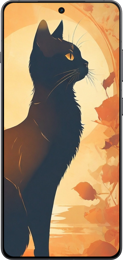 Силиконовый чехол Черная кошка v2 для OnePlus Ace 5 Pro - 5830u-3934 изображение 