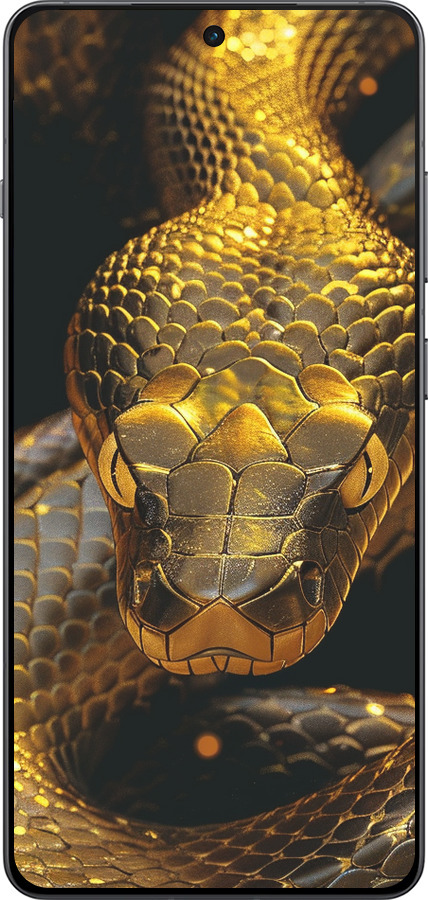 Силиконовый чехол Golden snake для OnePlus Ace 5 - 6072u-4087 изображение 