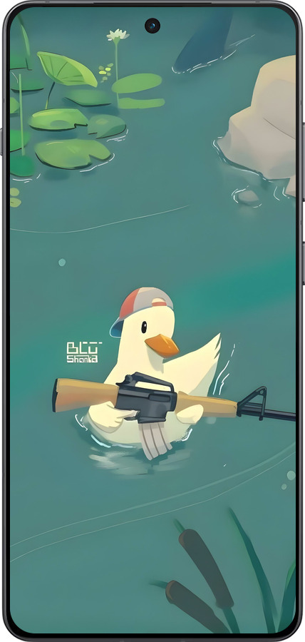 Силиконовый чехол Уточка с автоматом для OnePlus 13R 5G - 6356u-3922 изображение 