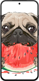 Силиконовый чехол Мопс и арбуз для OnePlus 13T 5G / 13S 5G - 4665u-4026 изображение 