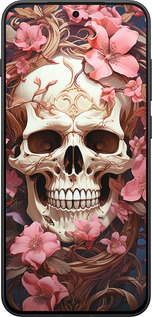 Силиконовый чехол Череп в розовых цветах для OnePlus 13T 5G / 13S 5G - 5965u-4026 изображение 