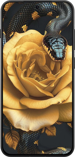 Силіконовий чехол Black snake and golden rose для OnePlus 13T 5G / 13S 5G - 6068u-4026 изображение 