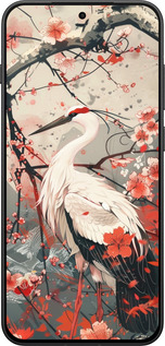 Силиконовый чехол Аист в цвету сакуры для OnePlus 13T 5G / 13S 5G - 6109u-4026 изображение 