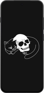 Силиконовый чехол С изображением кота и черепа для OnePlus 13T 5G / 13S 5G - 6491u-4026 изображение 