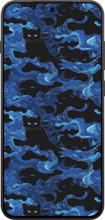 Силіконовий чехол Візерунок чорних котів на блакитному фоні для OnePlus 13T 5G / 13S 5G - 6525u-4026 изображение 