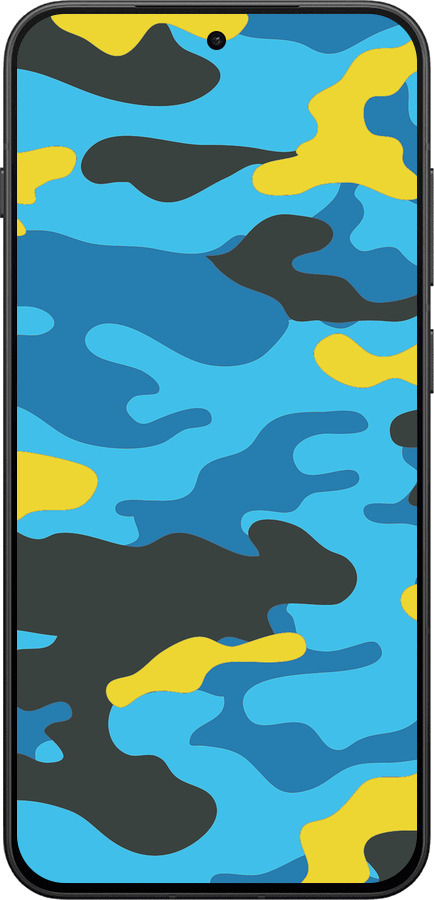 Силиконовый чехол Желто-голубой камуфляж для OnePlus 13T 5G / 13S 5G - 1084u-4026 изображение 