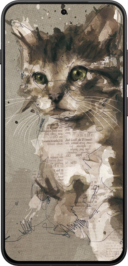 Силиконовый чехол Котёнок из пятен и линий для OnePlus 13T 5G / 13S 5G - 119u-4026 изображение 