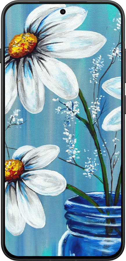 Силиконовый чехол Красивые арт-ромашки для OnePlus 13T 5G / 13S 5G - 4031u-4026 изображение 