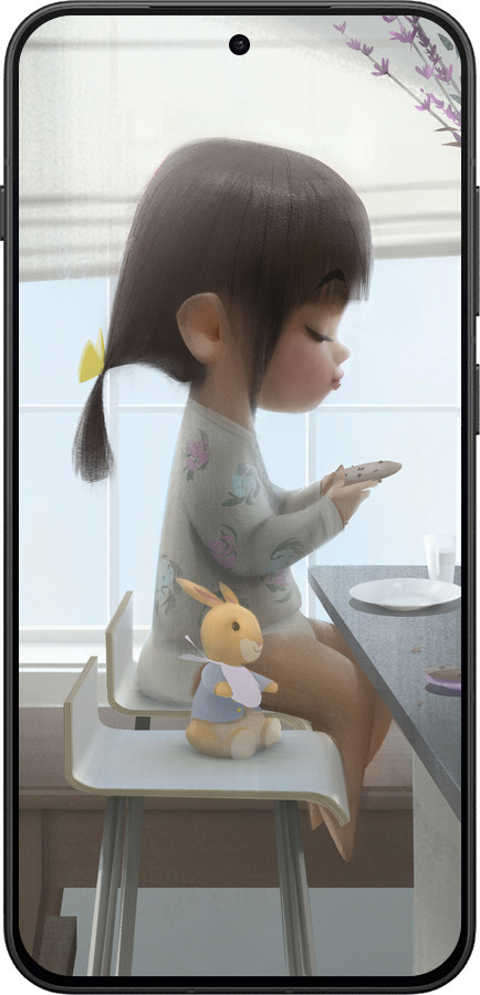 Силиконовый чехол Милая девочка с зайчиком для OnePlus 13T 5G / 13S 5G - 4039u-4026 изображение 