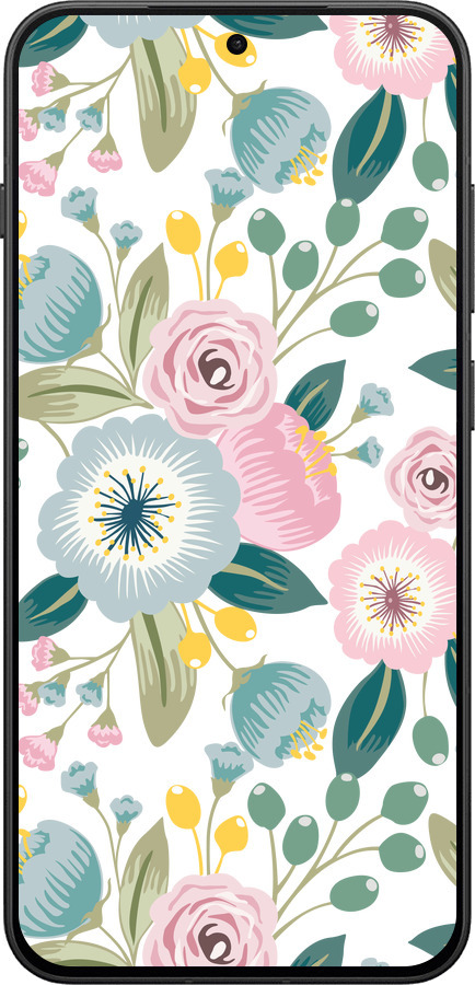Силіконовий чехол Квіткові шпалери v2 для OnePlus 13T 5G / 13S 5G - 5602u-4026 изображение 