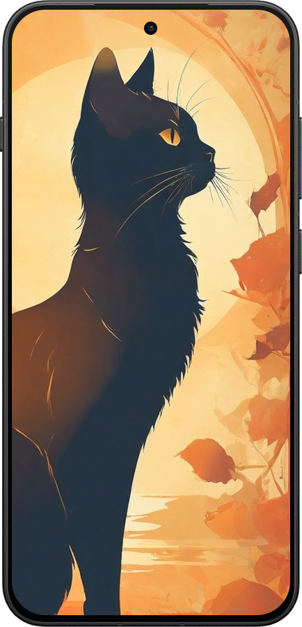 Силиконовый чехол Черная кошка v2 для OnePlus 13T 5G / 13S 5G - 5830u-4026 изображение 