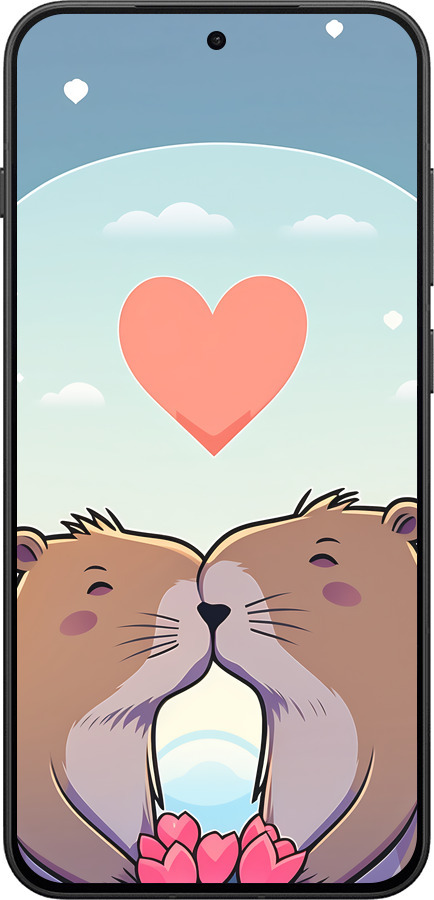 Силиконовый чехол Капибара любовь для OnePlus 13T 5G / 13S 5G - 6027u-4026 изображение 