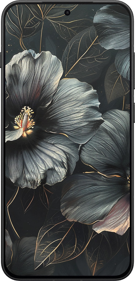 Силиконовый чехол Черные цветы для OnePlus 13T 5G / 13S 5G - 6031u-4026 изображение 