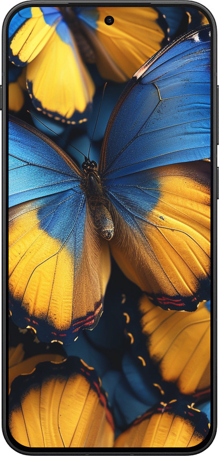 Силиконовый чехол Желто-голубые бабочки для OnePlus 13T 5G / 13S 5G - 6046u-4026 изображение 