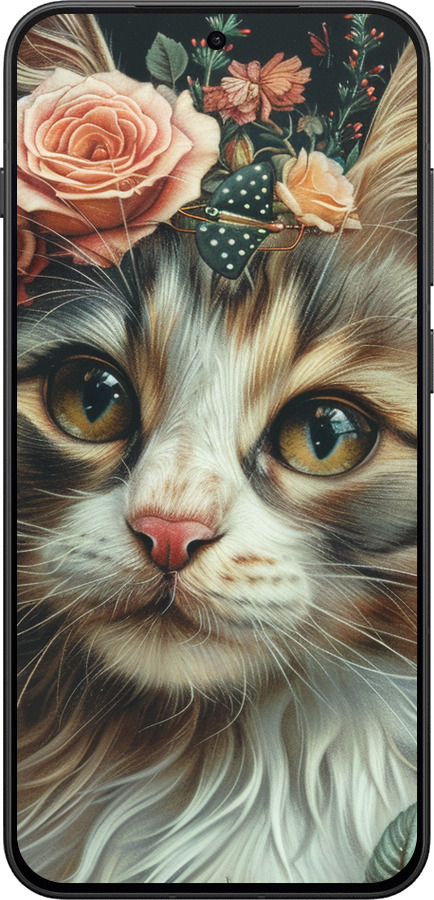 Силиконовый чехол Cats and flowers для OnePlus 13T 5G / 13S 5G - 6069u-4026 изображение 