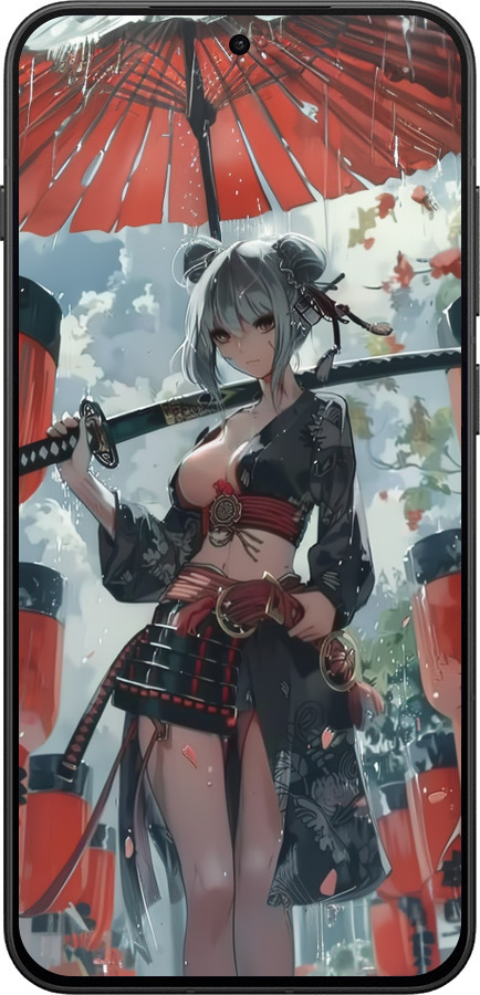 Силиконовый чехол Гейша-воин для OnePlus 13T 5G / 13S 5G - 6124u-4026 изображение 