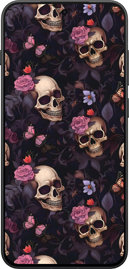 Силиконовый чехол Черепа и розы для OnePlus 13T 5G / 13S 5G - 6316u-4026 изображение 