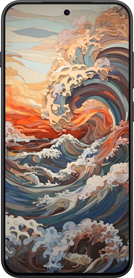 Силиконовый чехол Арт волны для OnePlus 13T 5G / 13S 5G - 6324u-4026 изображение 