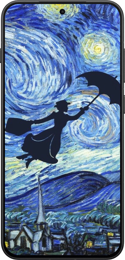 Силиконовый чехол С изображением Мэри Поппинс «Звездная ночь» для OnePlus 13T 5G / 13S 5G - 6487u-4026 изображение 