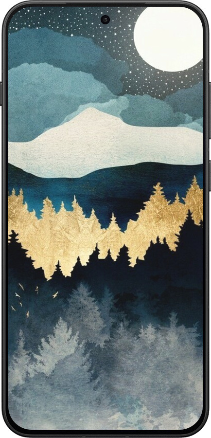 Силиконовый чехол Ночной пейзаж с лесом и горами для OnePlus 13T 5G / 13S 5G - 6493u-4026 изображение 